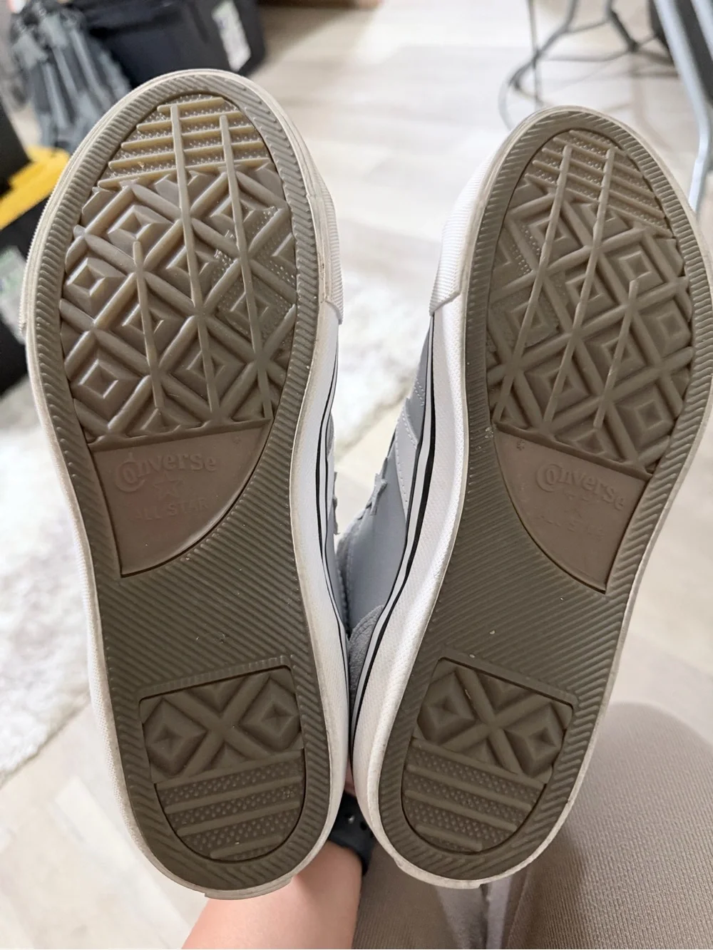 Converse Kids Gray & White High-Top Sneakers with Star Chevron
